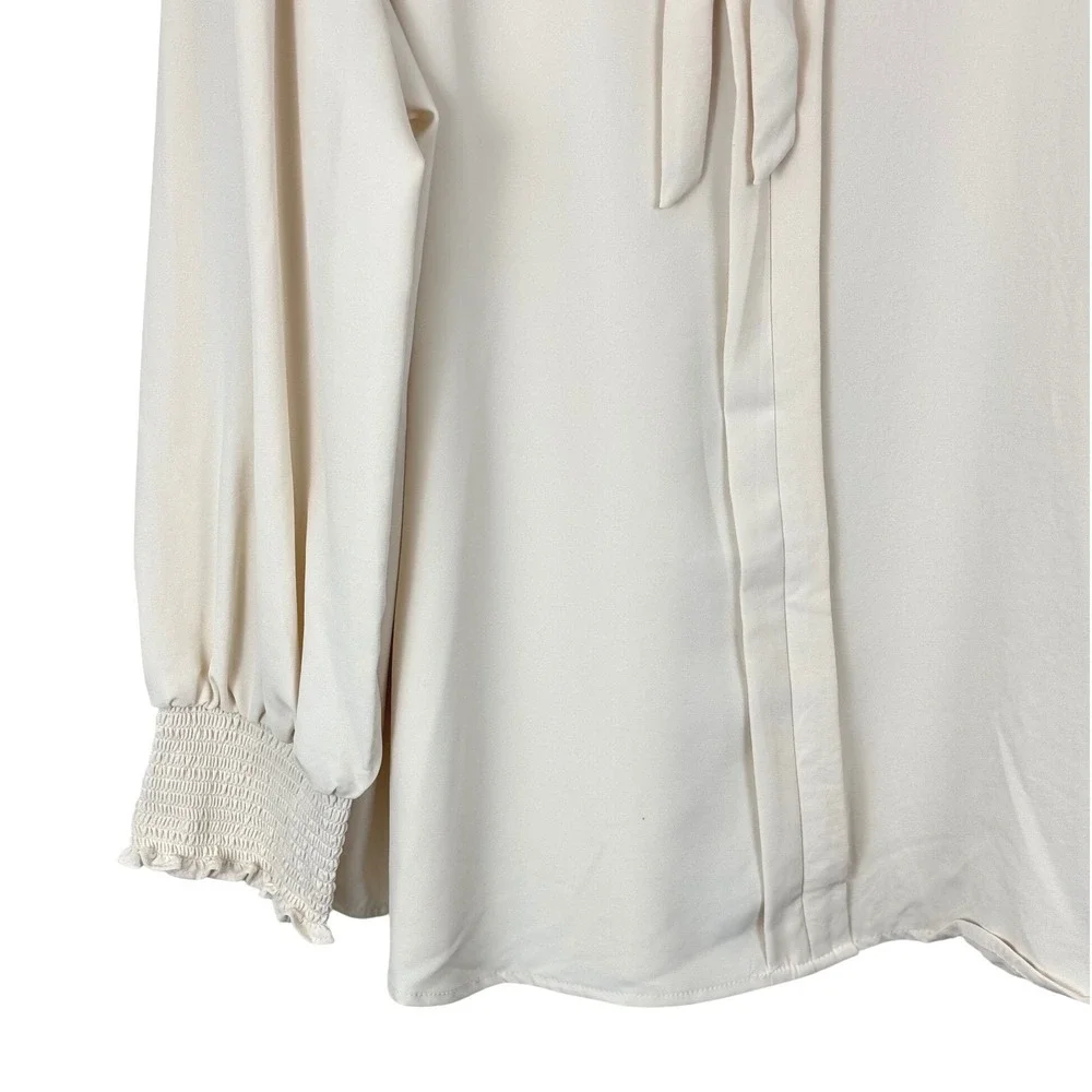 Romantic Tie Neck Blouse Long Sleeve Dark‎ Academia Office Siren Plus 2X NWOT